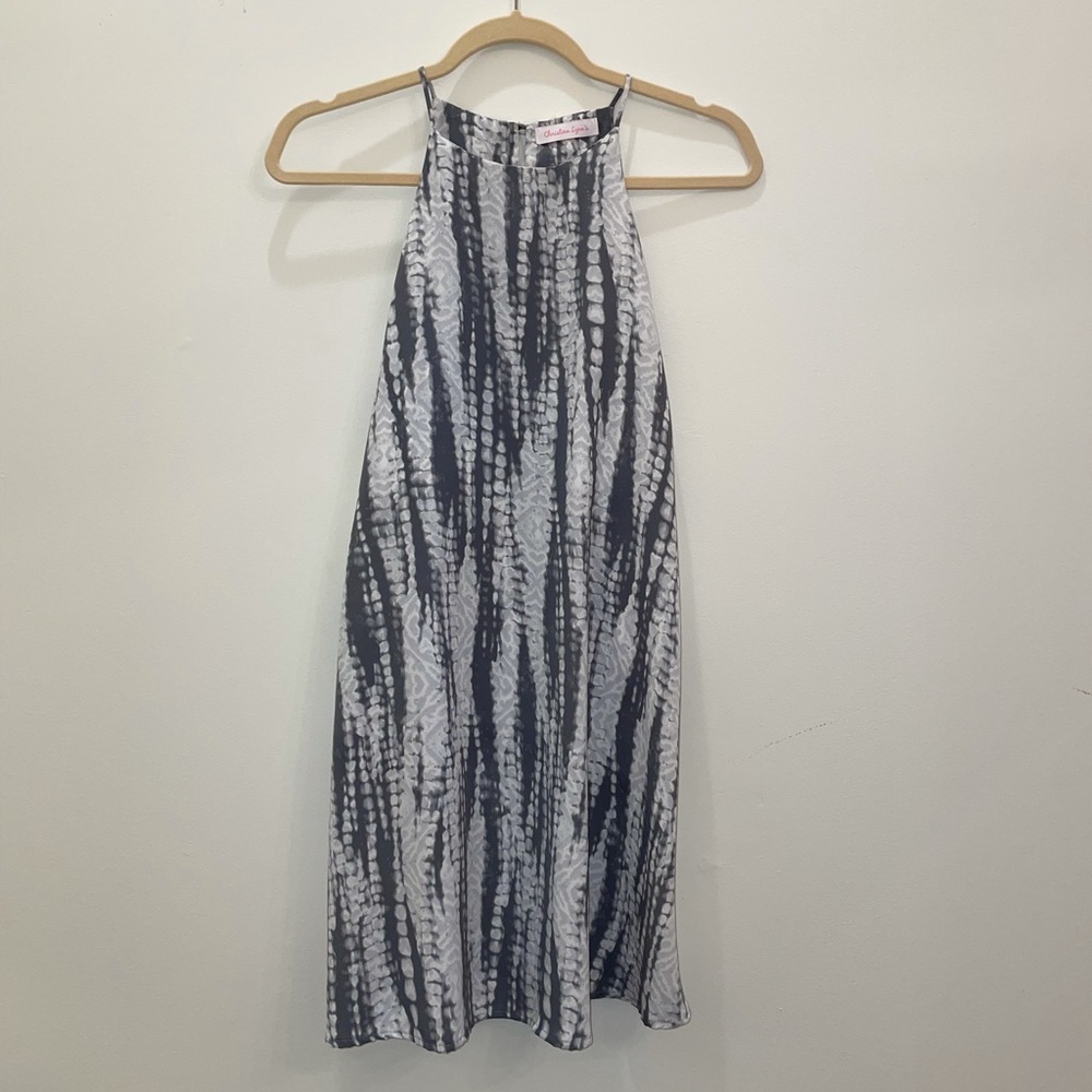 Snakeskin high neck loose dress